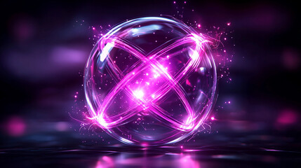 Obraz premium Glowing Pink and Purple Energy Sphere