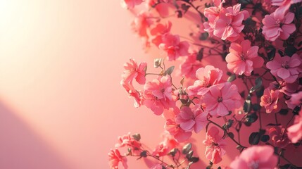 Pink Flower Blossoms in Sunset