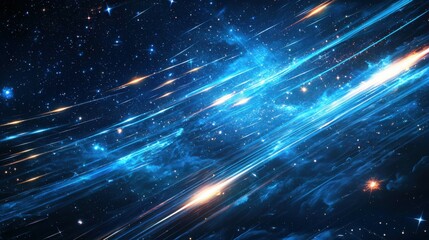 A vibrant cosmic scene featuring streams of light against a beautiful starry background. This image conveys the vastness and beauty of space.