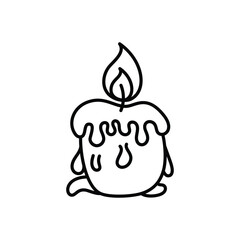 Candle hand draw doodle vector icon