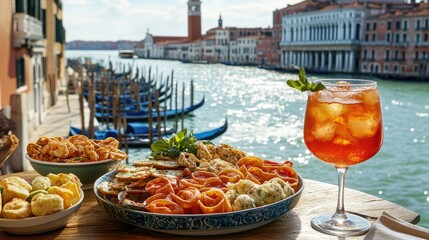 Fototapeta premium Vibrant Cicchetti Plate by Venetian Waters