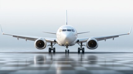 Obraz premium Modern Airliner on Runway