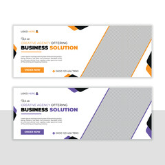 Facebook business cover banner template vector design