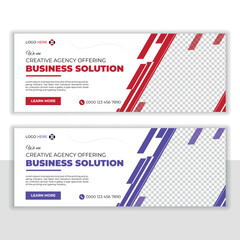 Facebook business cover banner template vector design