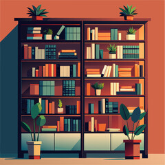 illustration of bookshelf