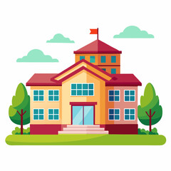 illustration of school building