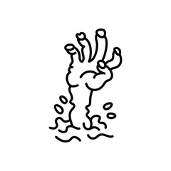 Obraz premium Zombie hand hand draw doodle vector icon