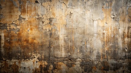 Fototapeta premium A weathered wall with peeling paint reveals layers of time and forgotten stories, a canvas of rust and stone that whispers of ages past.