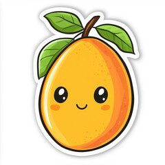 Mango illustration in a cute and stylized design with bright colors and a hand-drawn feel.