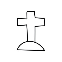 Cross symbol hand draw doodle vector icon