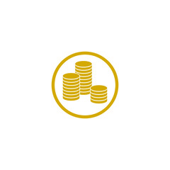 Coins icon isolated on transparent background