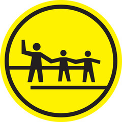 Pedestrian Crossing Sign, People Cross Symbol, Circle Crossing Road Sign