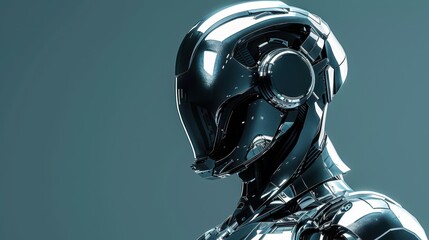 Design a chrome effect logo for a high-tech robotics company