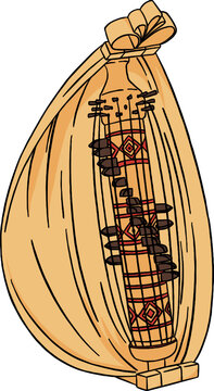 Sasando Indonesian Traditional Instrument Illustration