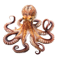 Fototapeta premium Octopus on transparent background. Generative ai art.