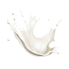 Milk splash isolated on transparent background. Generative ai design art.