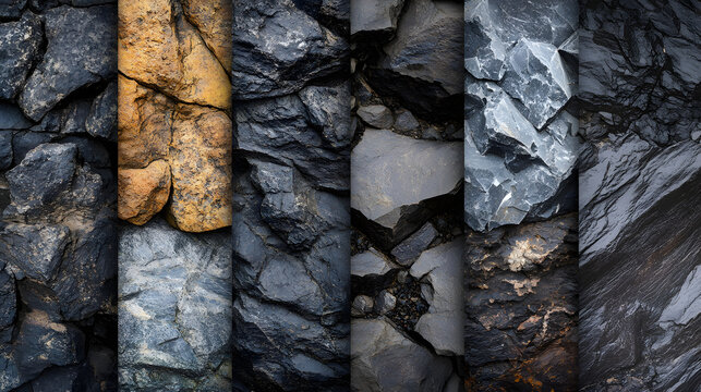 Diverse Collection of Basalt Textures for Educational and Design Use in a Visual Format