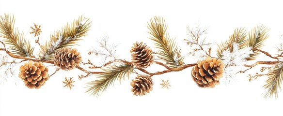 Naklejka premium The Pine Cones and Branches