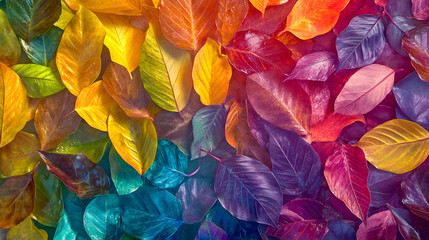 Lively Background of Colorful Leaves in a Joyful Swirling Pattern Celebrating Nature