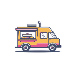 food truck logo template. selling fast food, suitable for food selling business identity