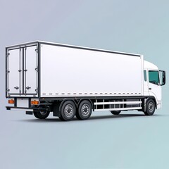Large White Delivery Truck, Isolated on Grey. Transportation, Logistics, Shipping, Delivery Concept.