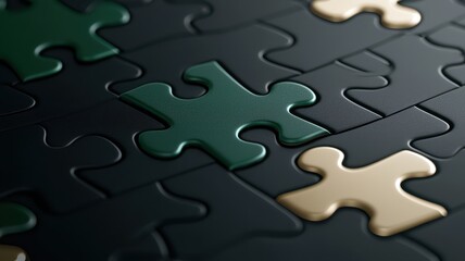 Fototapeta premium 3D illustration of investment puzzle pieces, creating space for financial terms and concepts in a dynamic design.