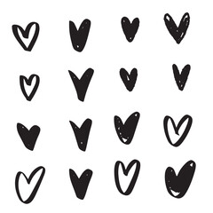 Heart doodles. Hand drawn hearts. Design elements for Valentine's day. Vector EPS 10.	