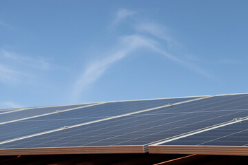 Alternative and sustainable energy. Clean energy. Solar energy, Photovoltaic panels installed on a...