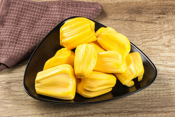 Raw ripe yellow jackfruit segment