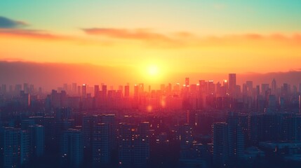 Fototapeta premium Serene Urban Sunset