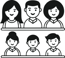 Family Web Icons Set Vector illustration logo concept design