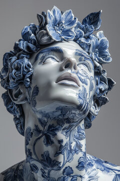 
21h
Greek full-length porcelain sculpture of a warrior. Serene and elegant facial expression, looking up.