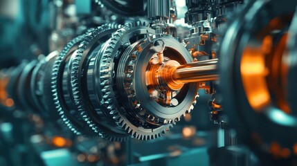 Fototapeta premium Exploring the Intricate Mechanics of Modern Machinery A Closer Look at Engine Components and Their Functionality