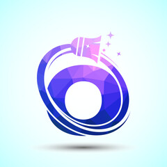 Letter O cleaning service logo design template, Cleaning company logo sign symbol, low poly style