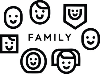 Family Web Icons Set Vector illustration logo concept design