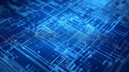 Fototapeta premium Digital Blueprint Background