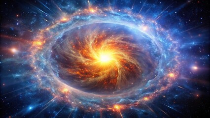 Obraz premium Minimalist high definition abstraction of galactic supernovae exploration