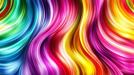 Show off your unique style with this striking stock photo of brightly colored rainbow hair
