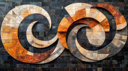 Abstract Geometric Tile Art