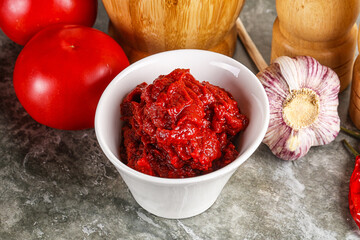 Natural organic red tomato paste