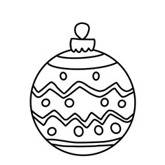 Christmas tree ball, coloring page, perfect for winter-themed coloring books and educational materials for kids or adults during holiday craft activities