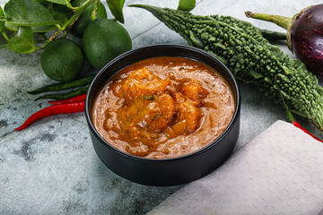 Indian cuisine - Masala with prawn