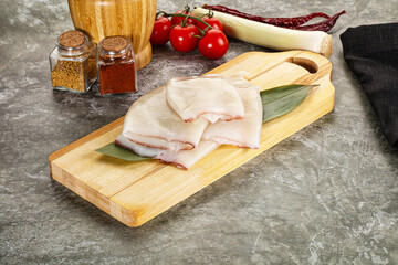 Fresh raw squid for cooking