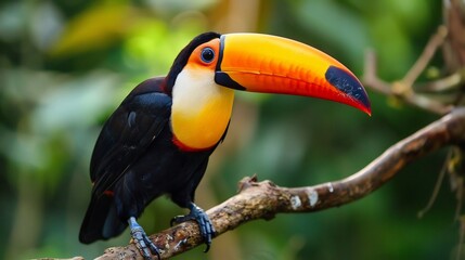 Obraz premium Vibrant Toucan Perched on a Branch