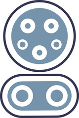 Illustration of a CCS1 charger plug, symbolizing electric vehicle charging technology.