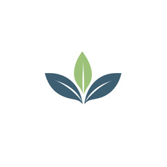Green leaf logo template. Premium symbol Vector illustration. Minimal design template for business identity
