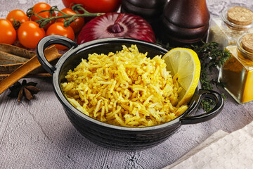 Indian cuisine lemon basmati rice