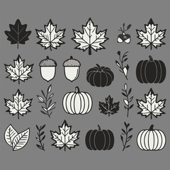 Autumn Season Icons Set Vector illustration logo concept design