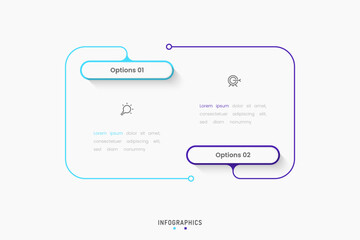 Vector Infographic label design template with icons and 2 options or steps. Can be used for process diagram, presentations, workflow layout, banner, flow chart, info graph.
