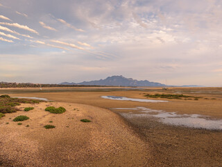 View to Mountain over Tidal Flat